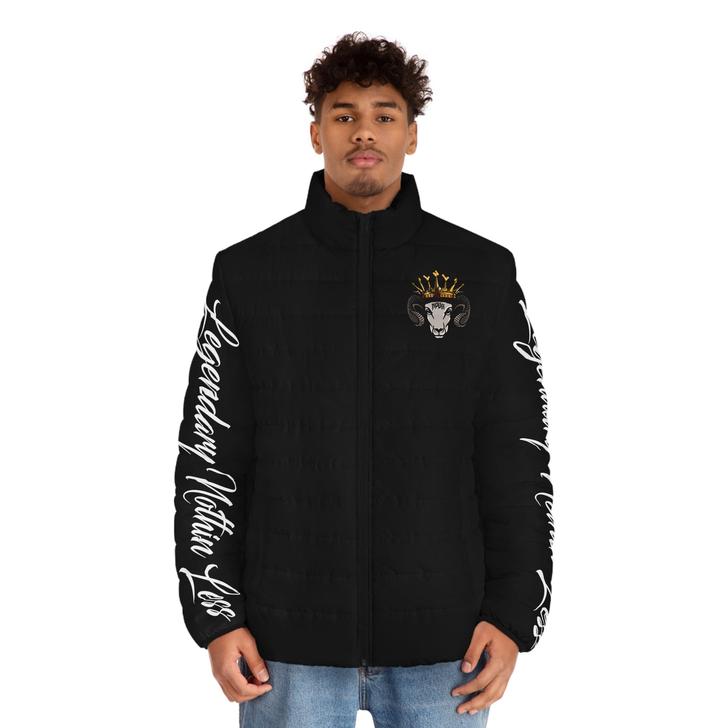 Legendary Nothin Less Goat Men's Puffer Jacket (AOP)